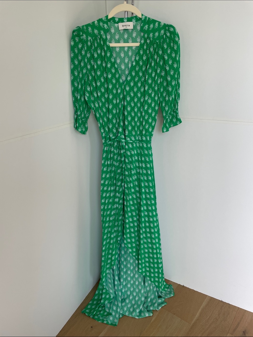 Berenice Paris Green front tie dress.  Size 36 (Small). NWT